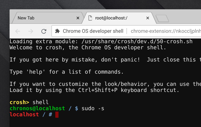 Root shell using crosh