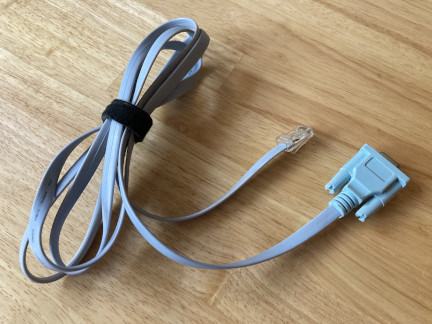 A rollover cable with a DB9 connector
